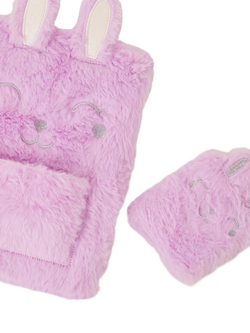 Angels by Accessorize Faux Fur Mummy and Baby Bunny Notebook Set - view 2, Lilac