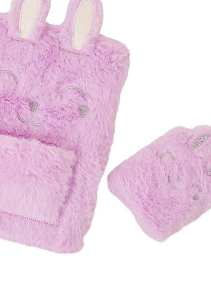 Angels by Accessorize Faux Fur Mummy and Baby Bunny Notebook Set - view 2, Lilac
