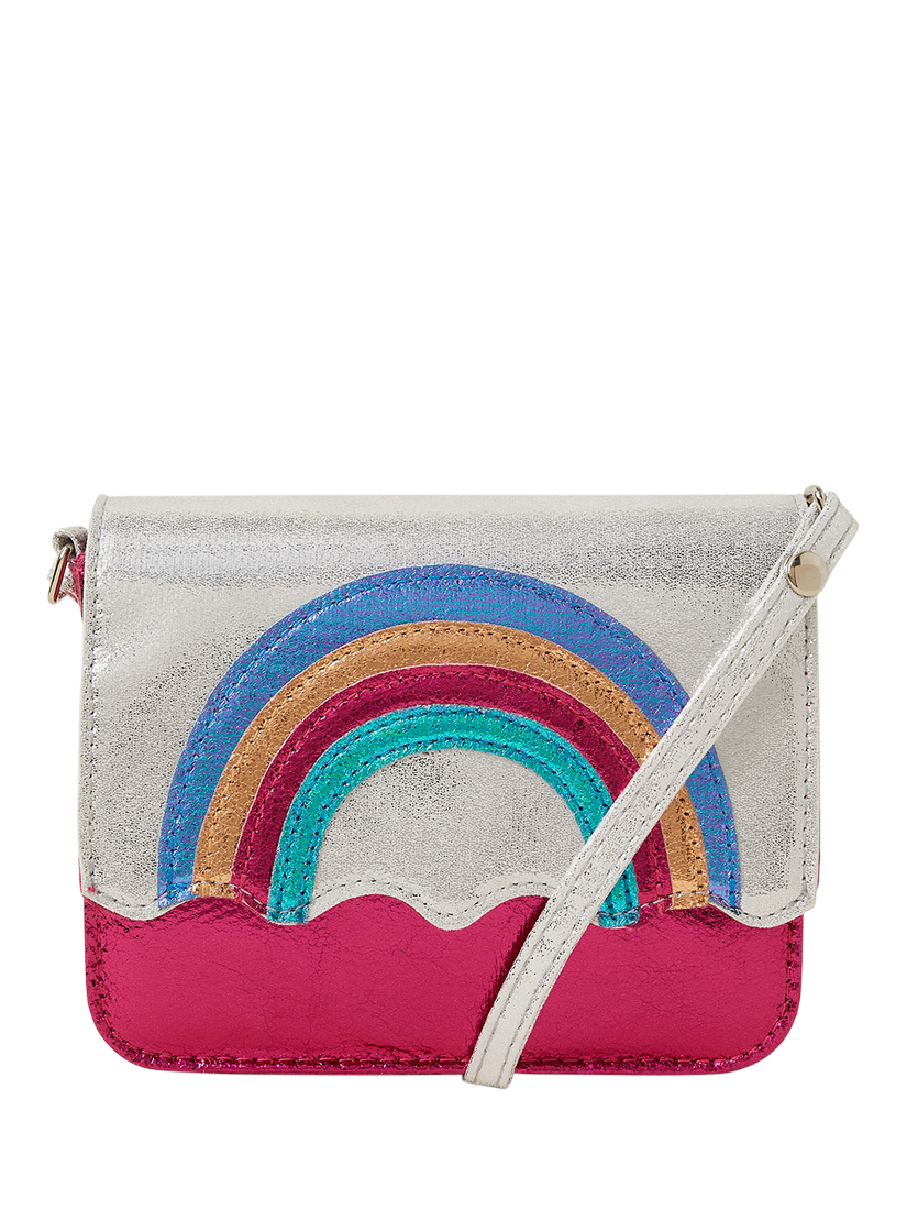 Angels by Accessorize Kids Rainbow Cross Body Bag Silver Multi