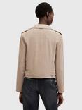 AllSaints Balfern Suede Biker Jacket, Warm Taupe