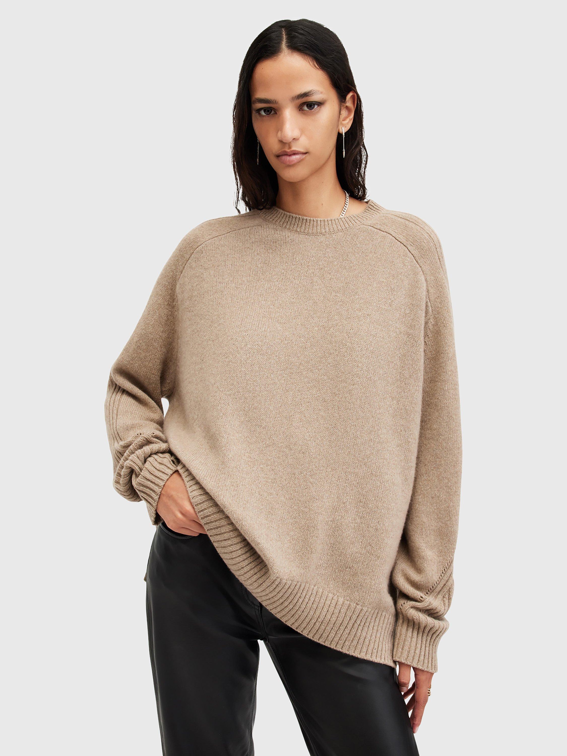 AllSaints Ines Cashmere Rich Jumper, Beige