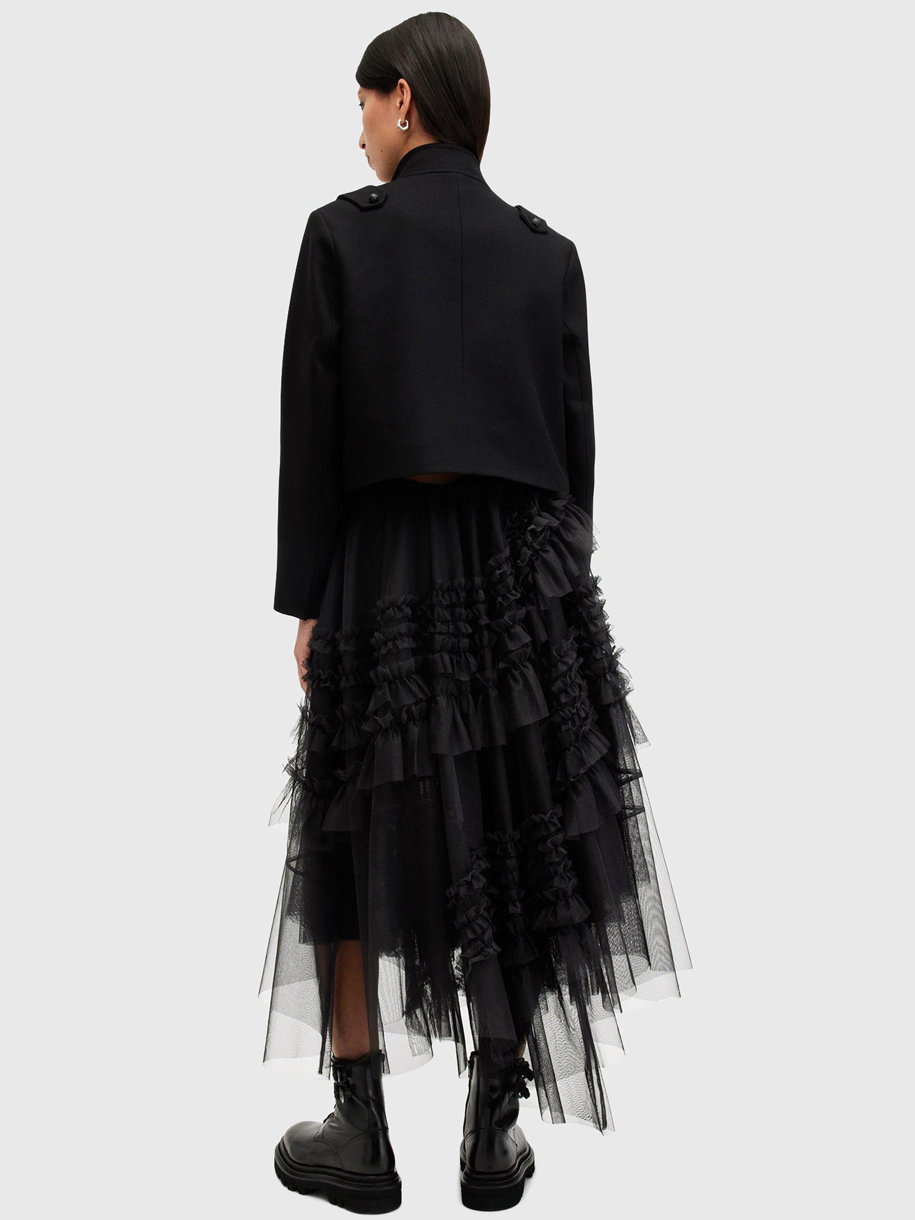Product image 6 of 6, which shows AllSaints Jen Tulle Skirt, Black, 10