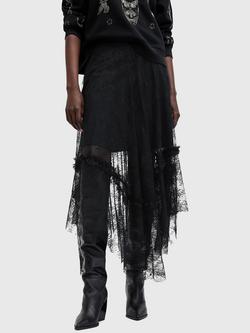 AllSaints Josie Lace Skirt, Black, Black