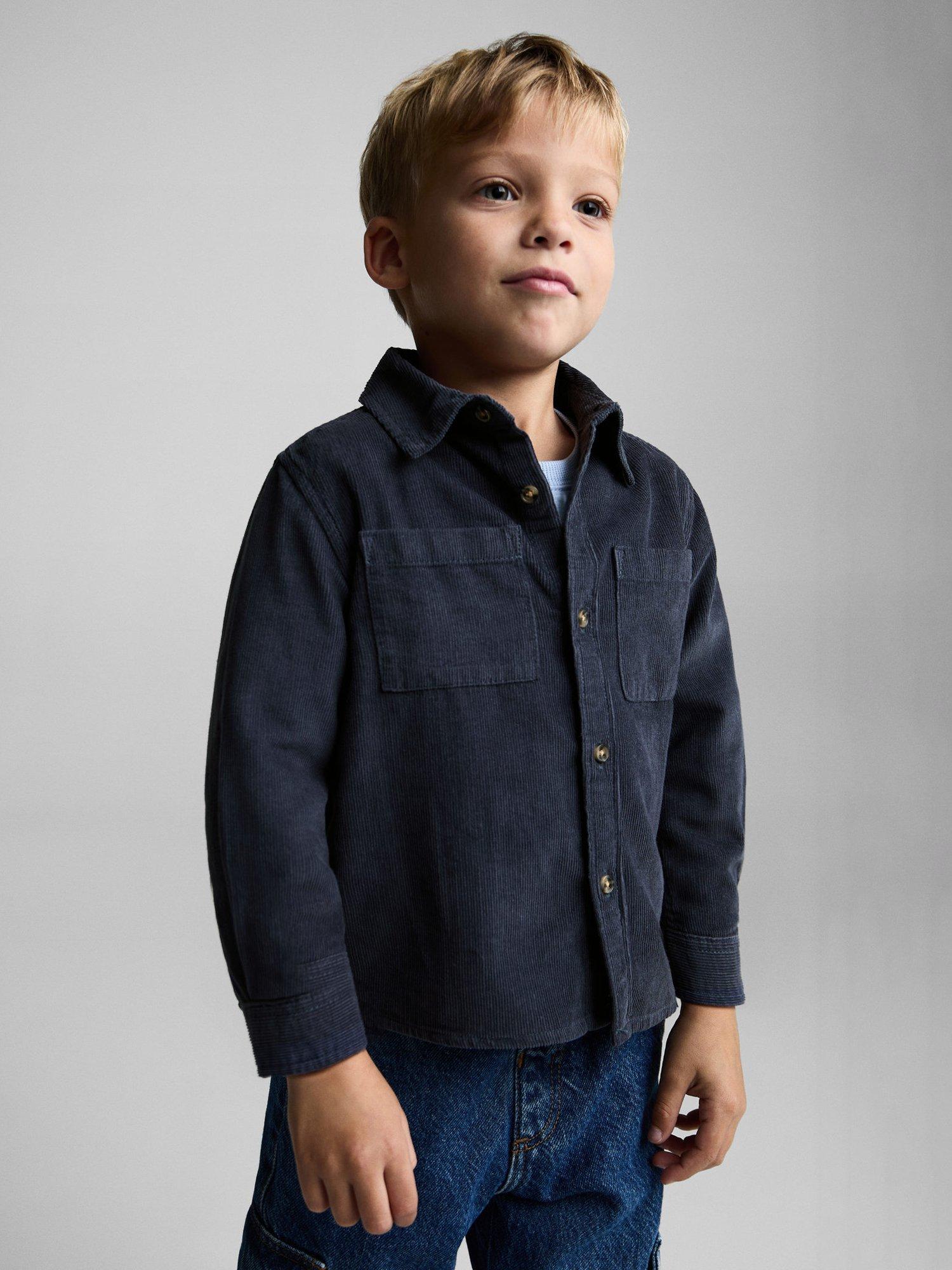 Mango Kids' Coen Corduroy Shirt, Navy