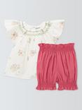 John Lewis Heirloom Collection Baby Broderie Anglaise Top and Bloomer Shorts Set, Multi