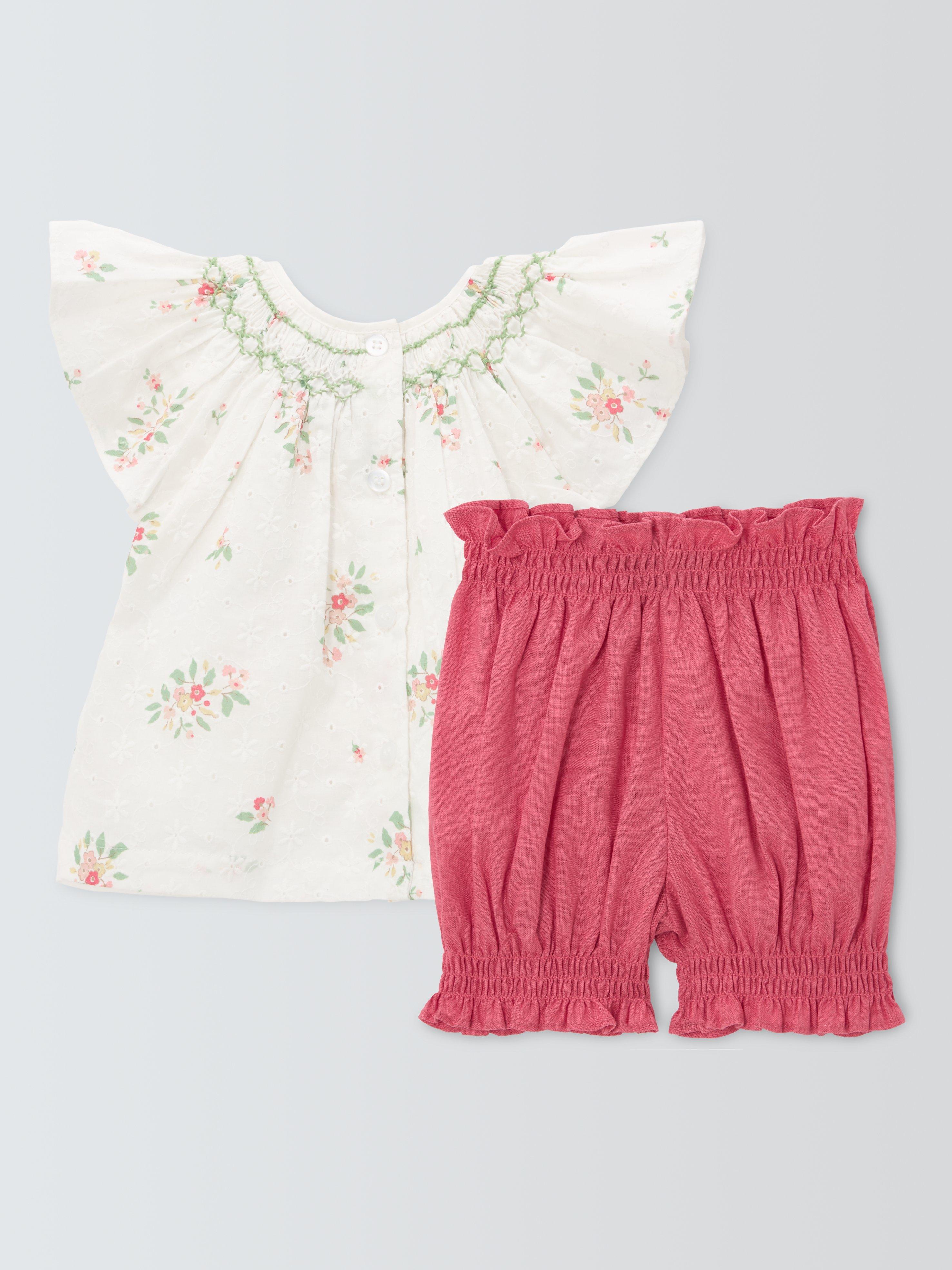 Product image 2 of 3, which shows John Lewis Heirloom Collection Baby Broderie Anglaise Top and Bloomer Shorts Set, Multi, 0-3 months