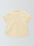 John Lewis Heirloom Collection Baby Check Short Sleeve Shirt, Yellow