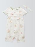John Lewis Heirloom Collection Baby Broderie Anglaise Romper and Headband Set, Multi