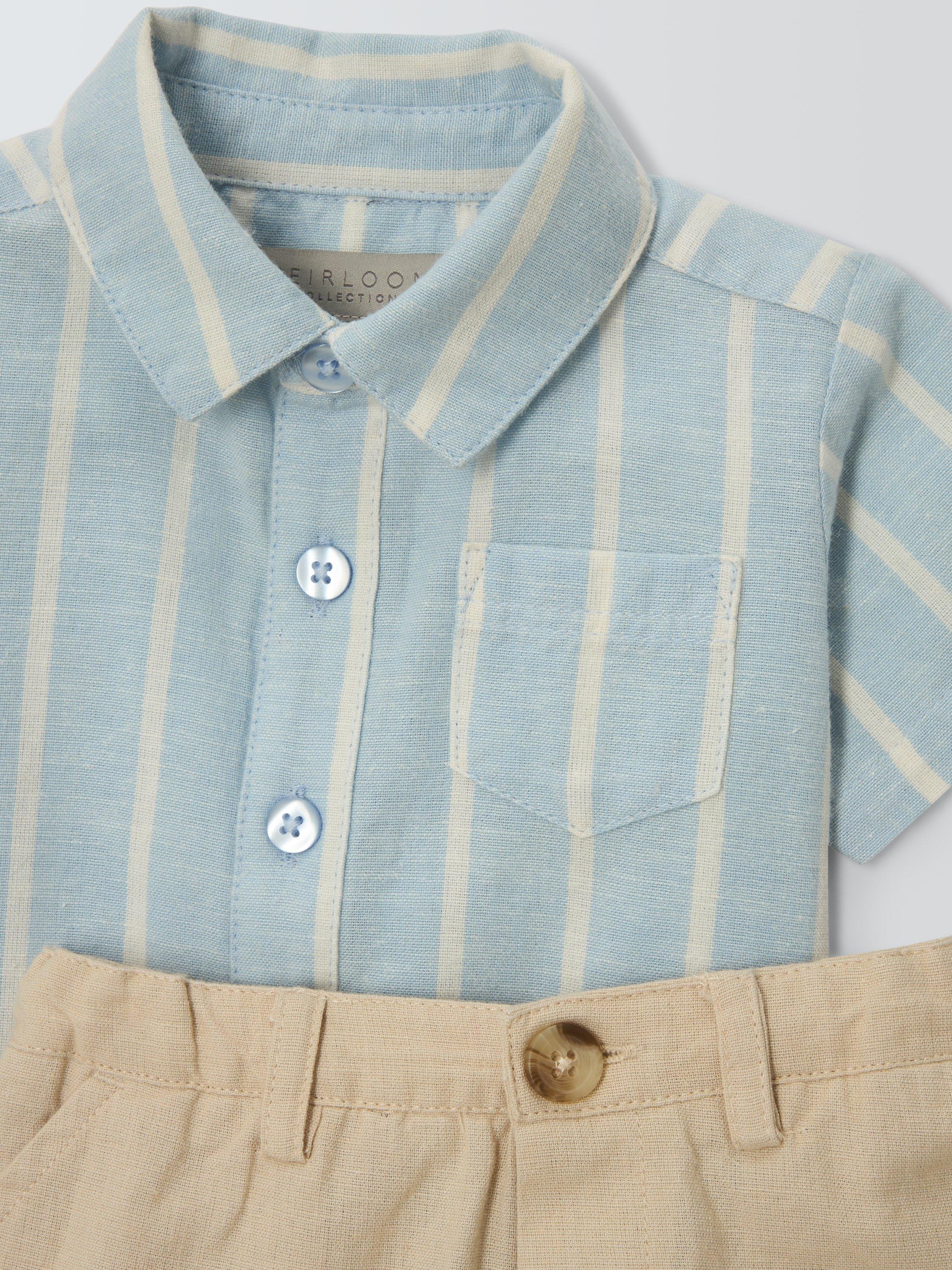 Product image 3 of 3, which shows John Lewis Heirloom Collection Baby Shirt and Short Set, Multi, 0-3 months