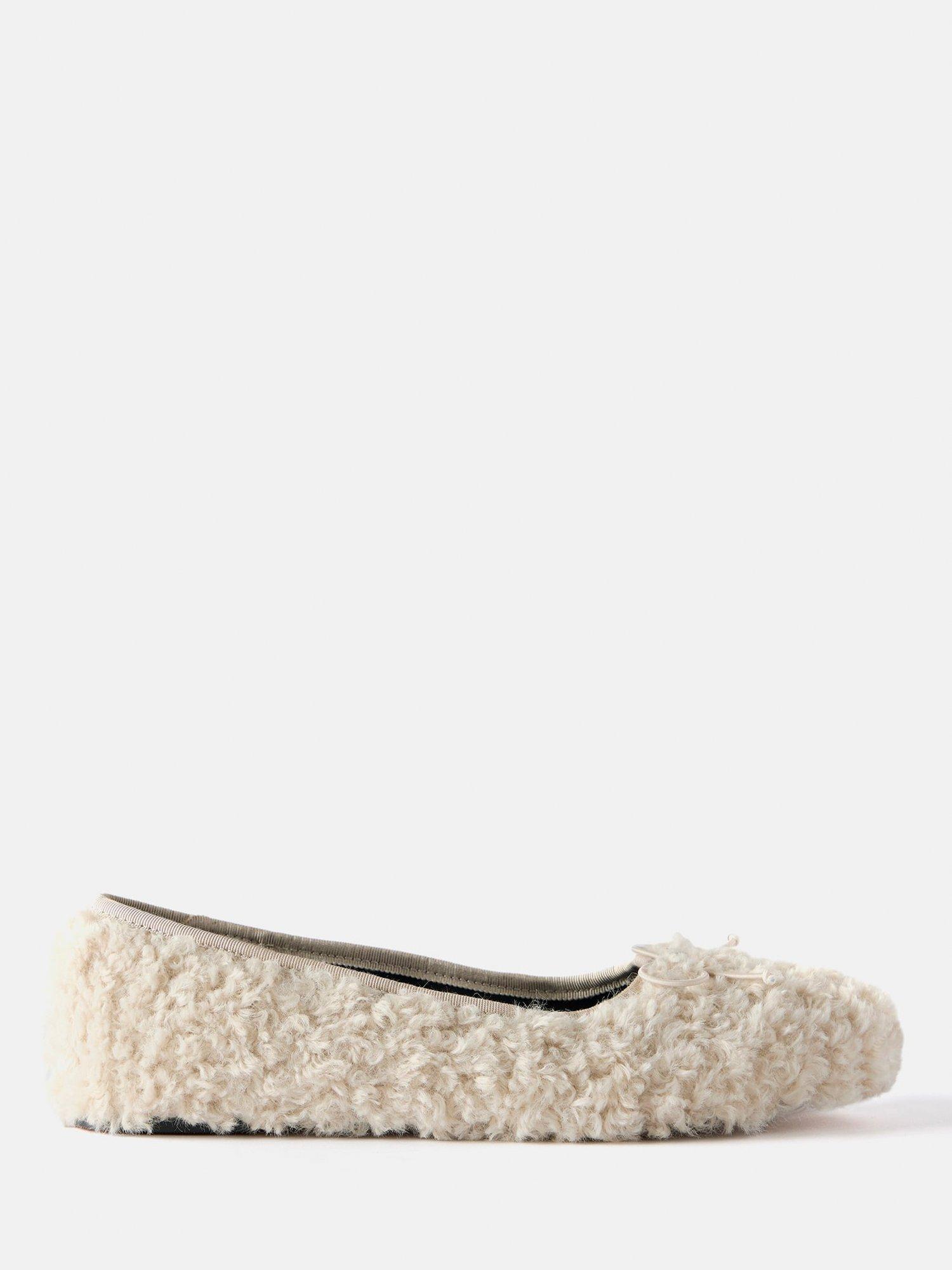 Mint Velvet Borg Ballet Pumps, Cream