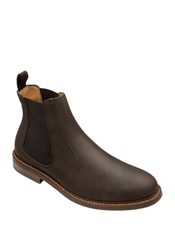 Loake Davy Nubuck Chelsea Boots, Brown - view 2, Brown