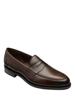 Loake Imperial Grain Leather Loafers, Black - view 2, Brown