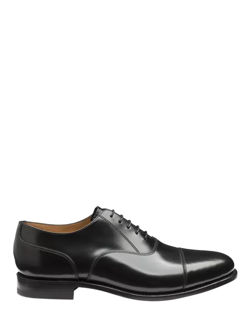 Loake Wide Fit Polished Toe Cap Oxford Shoes Black