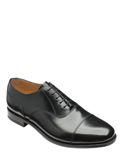 Loake Wide Fit Polished Toe Cap Oxford Shoes, Black - view 2, Black