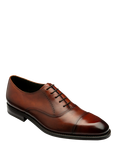 Loake Pheonix Leather Toe Cap Oxford Shoes, Black, Brown