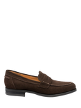 Loake Suede Saddle Loafers, Brown