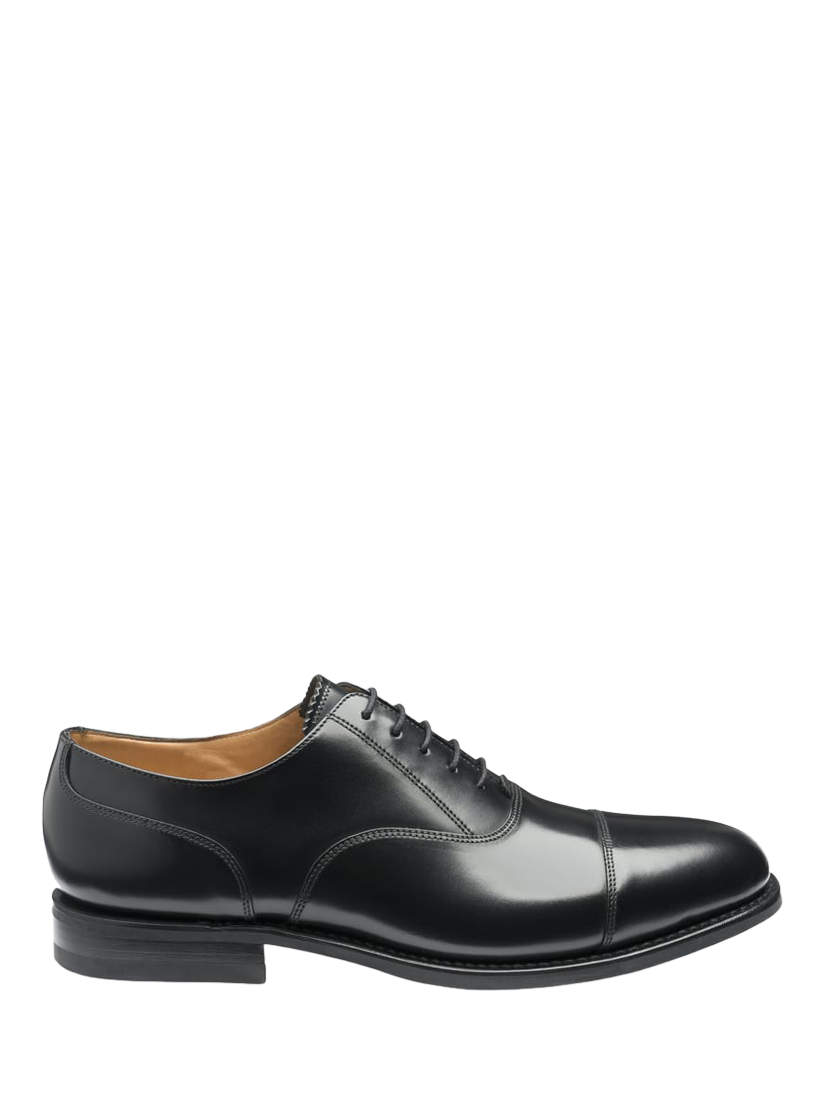 Loake Leather Polished Toe Cap Oxford Shoes Black