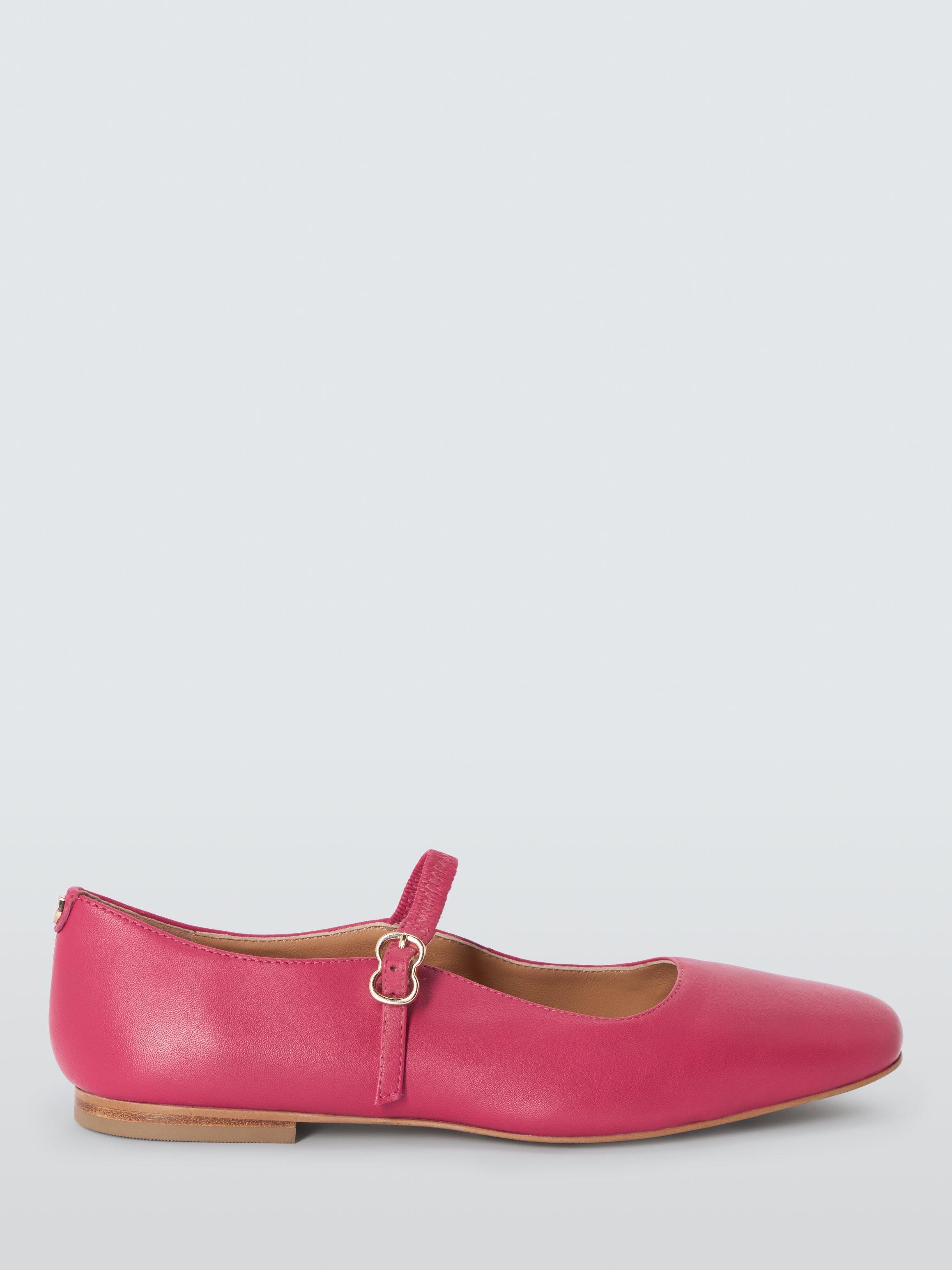 Product image 1 of 6, which shows John Lewis Harrietta Leather Mary Jane Ballerina Pumps, Pink, 3