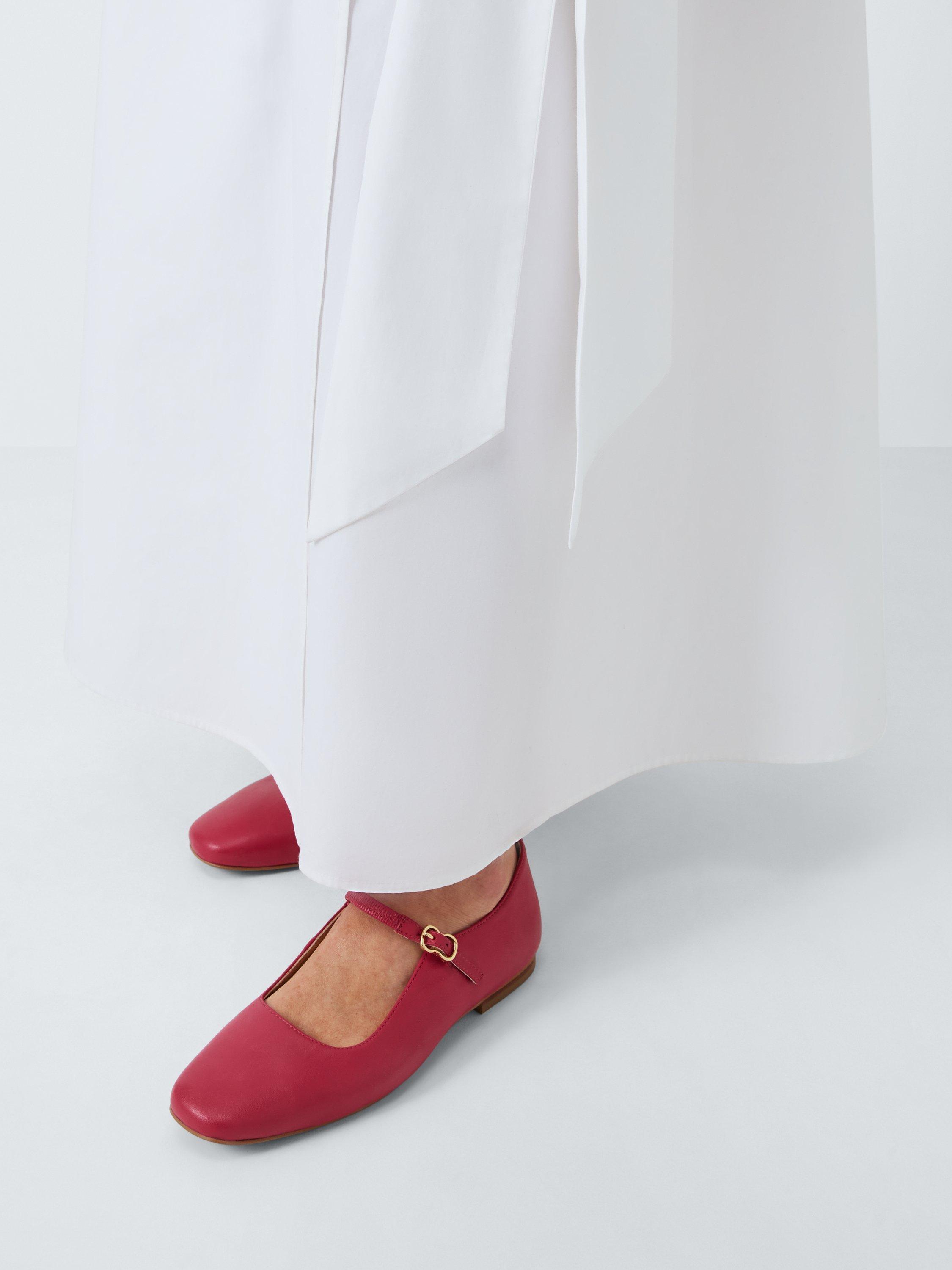 Product image 2 of 6, which shows John Lewis Harrietta Leather Mary Jane Ballerina Pumps, Pink, 3