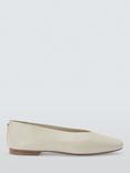 John Lewis Harriettie Leather High Vamp Sachetto Ballerina Pumps, Cream