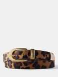 Mint Velvet Textured Leopard Print Buckle Belt, Multi