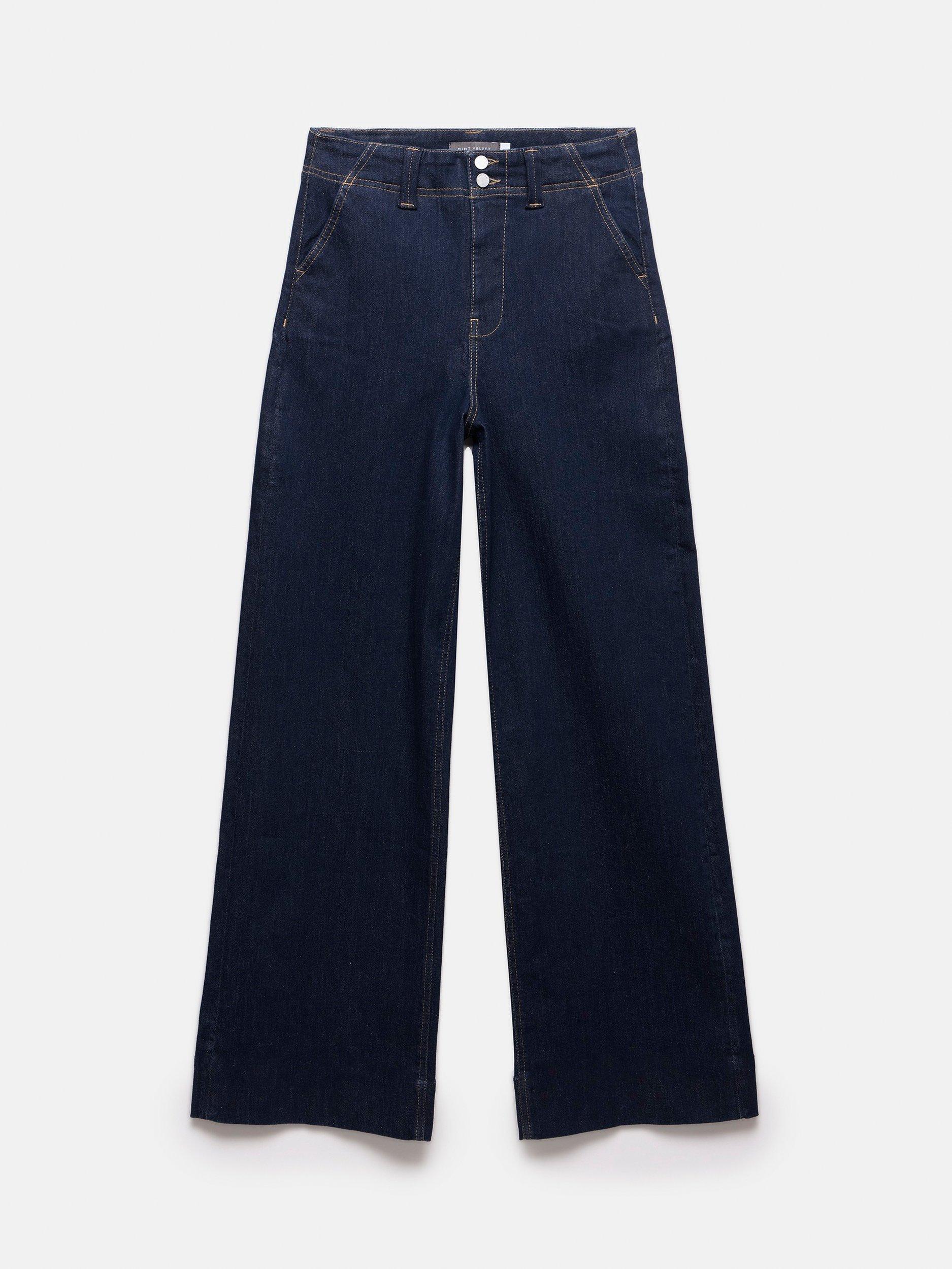 Product image 7 of 8, which shows Mint Velvet Tailored Wide Leg Jeans, Blue Navy, 6R