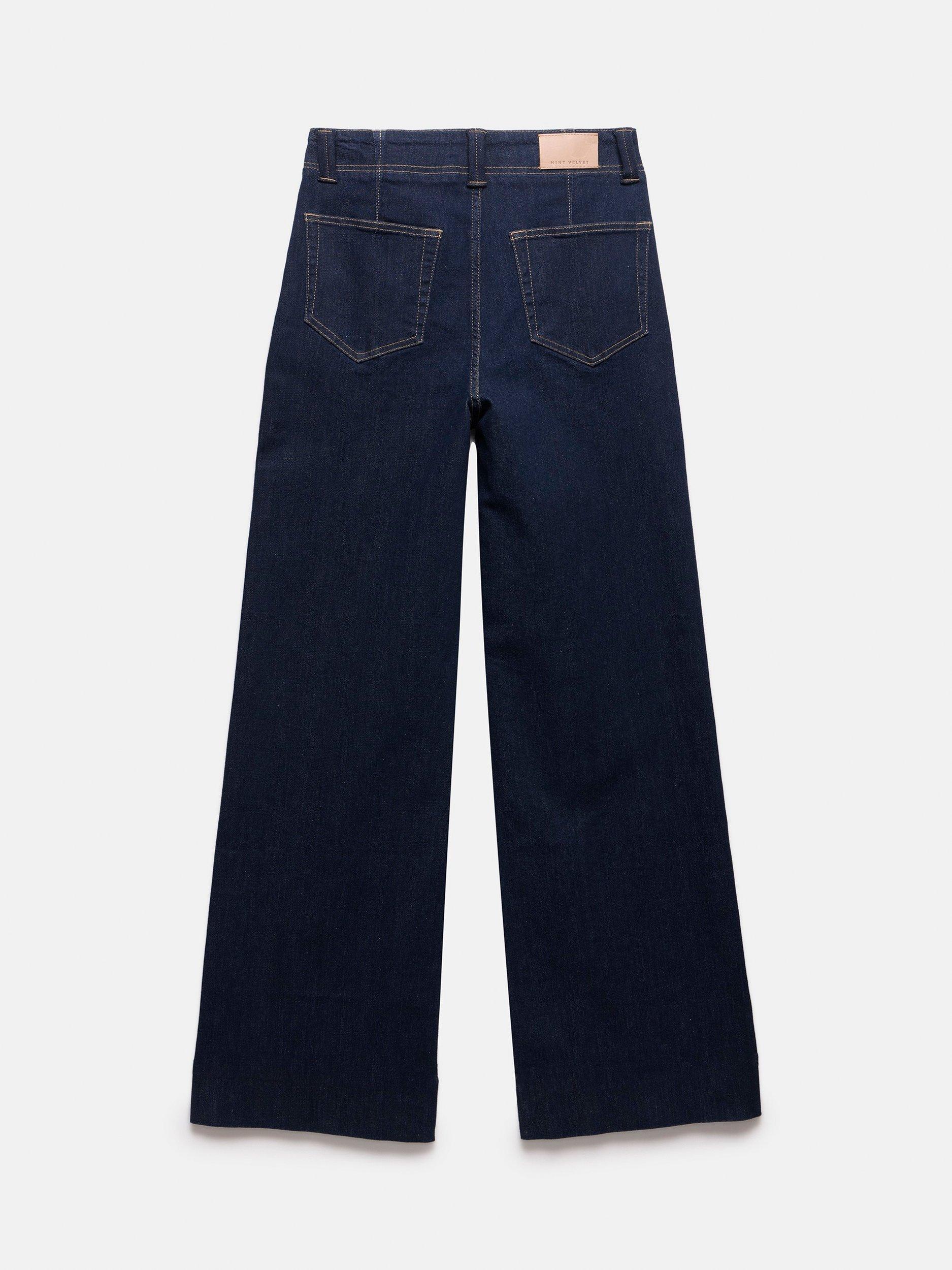 Product image 8 of 8, which shows Mint Velvet Tailored Wide Leg Jeans, Blue Navy, 6R