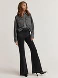 Mint Velvet Relaxed Flared Jeans, Black