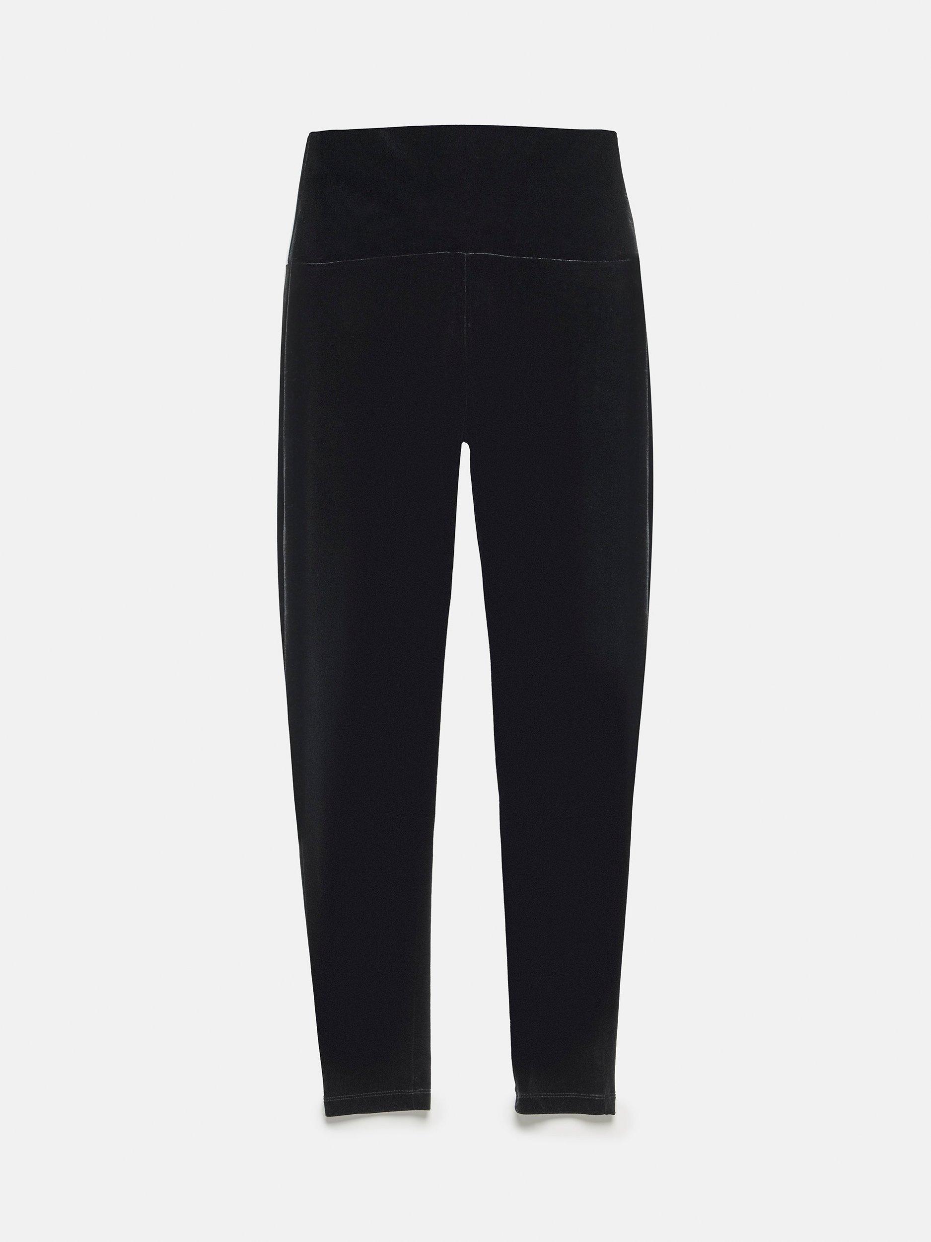 Mint Velvet High Rise Velvet Leggings Black