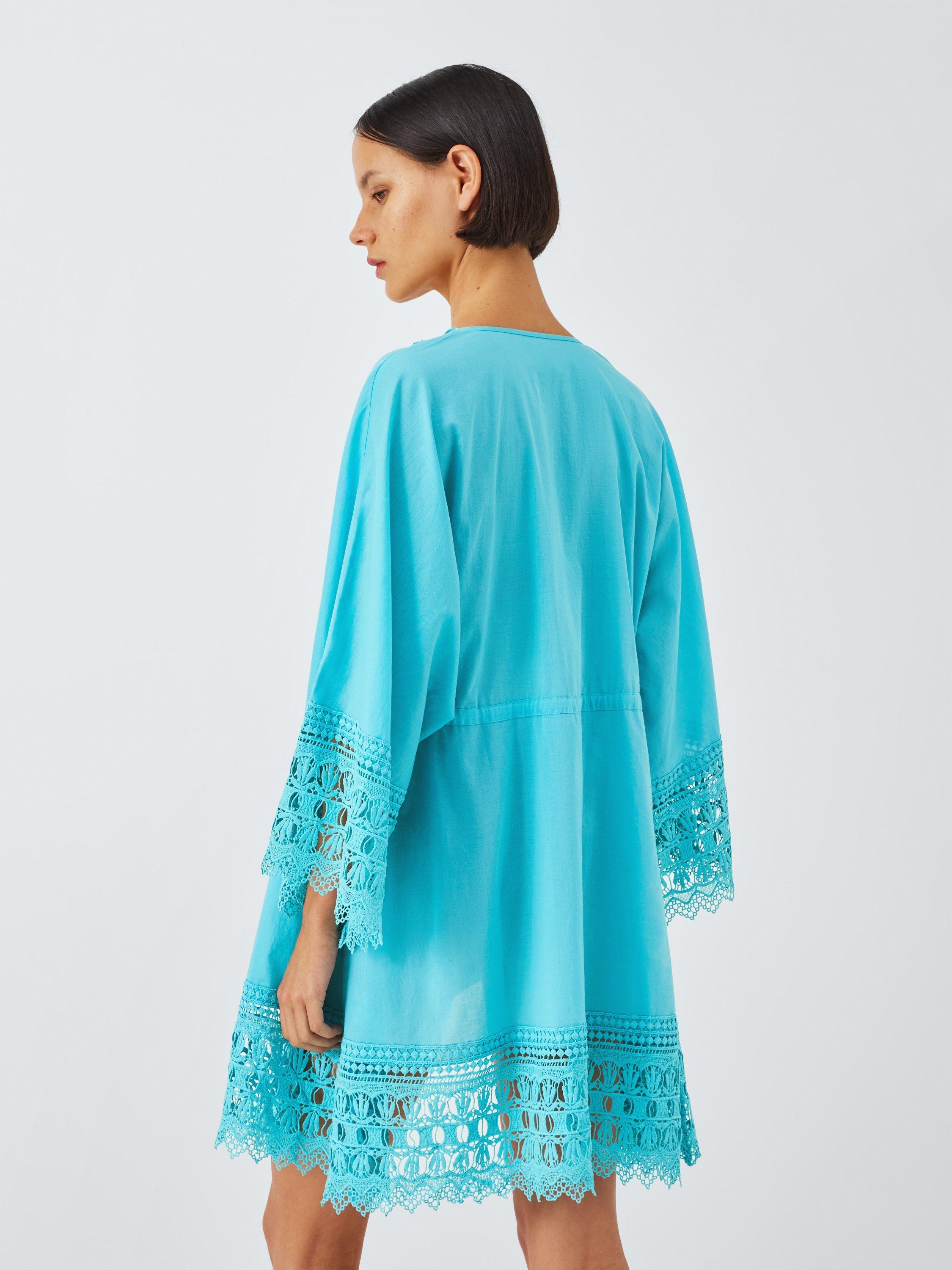 Product image 2 of 6, which shows John Lewis Scallop Kaftan, Lagoon, S