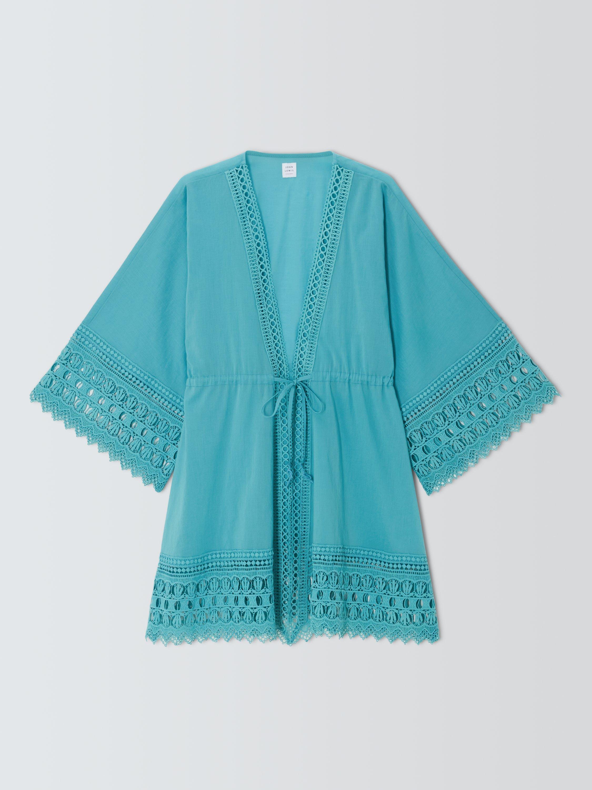 Product image 4 of 6, which shows John Lewis Scallop Kaftan, Lagoon, S