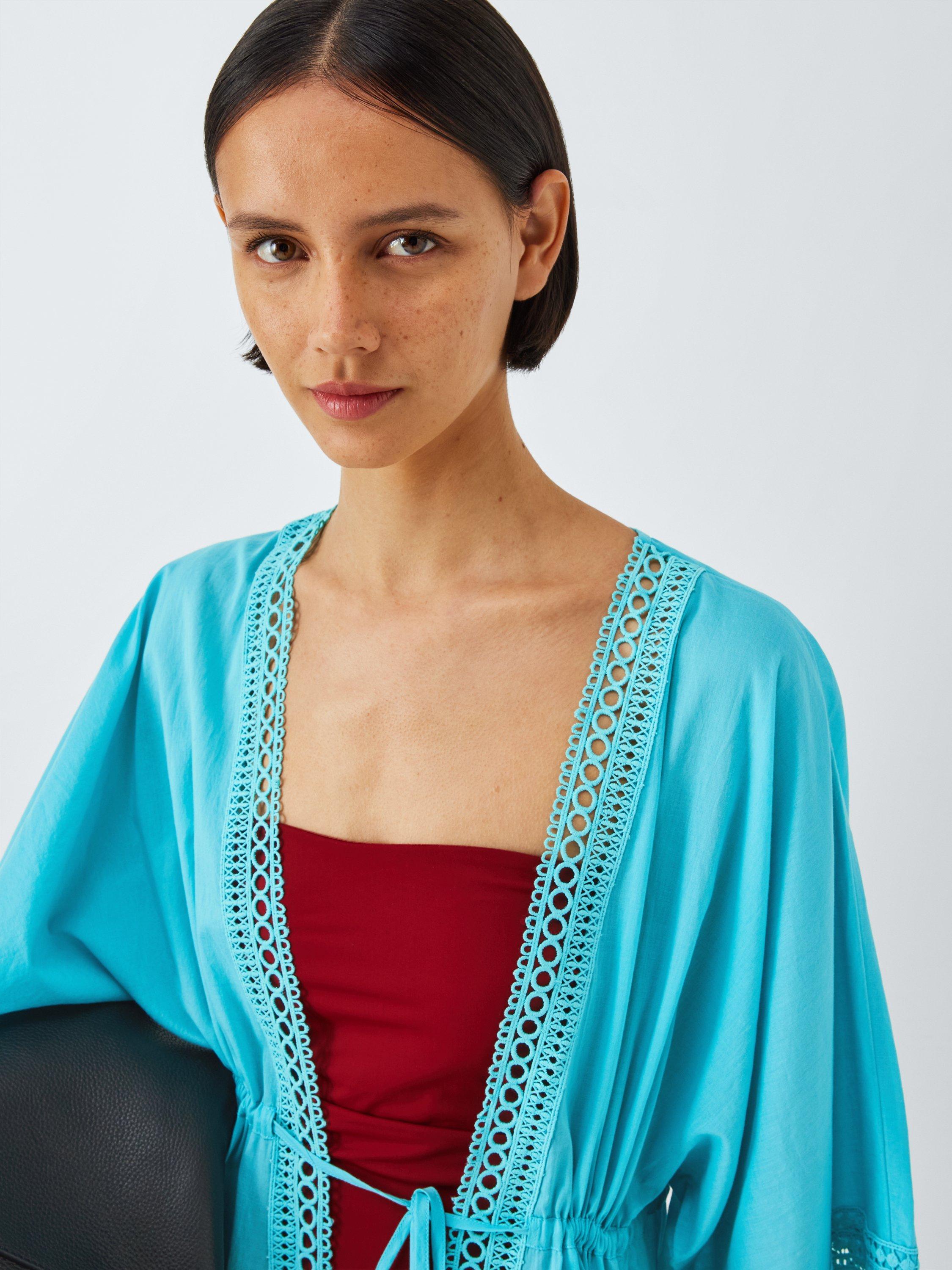 Product image 5 of 6, which shows John Lewis Scallop Kaftan, Lagoon, S
