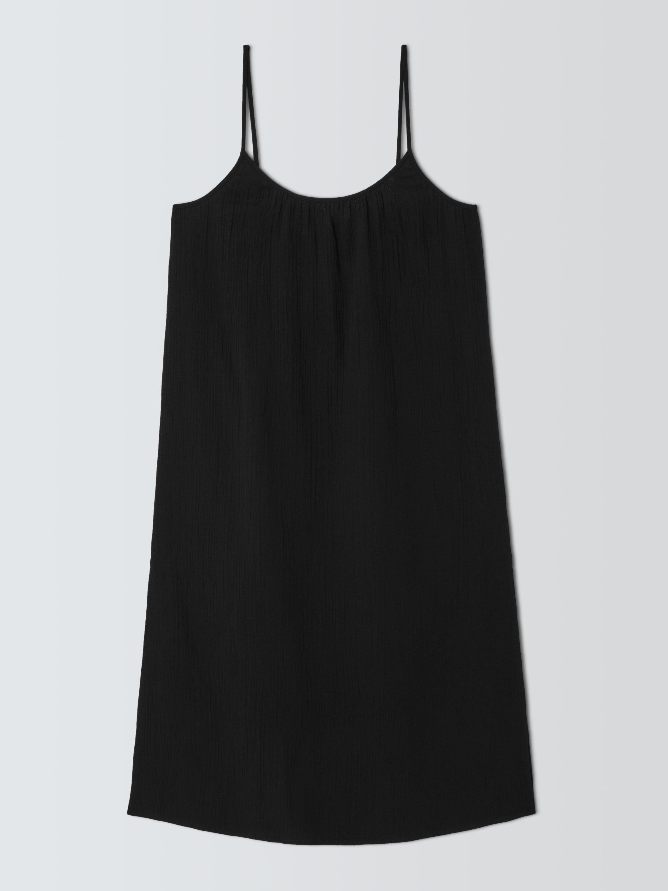 Product image 4 of 6, which shows John Lewis Cheesecloth Beach Midi Dress, Black, S