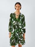 John Lewis Maldives Palm Mini Dress, Green