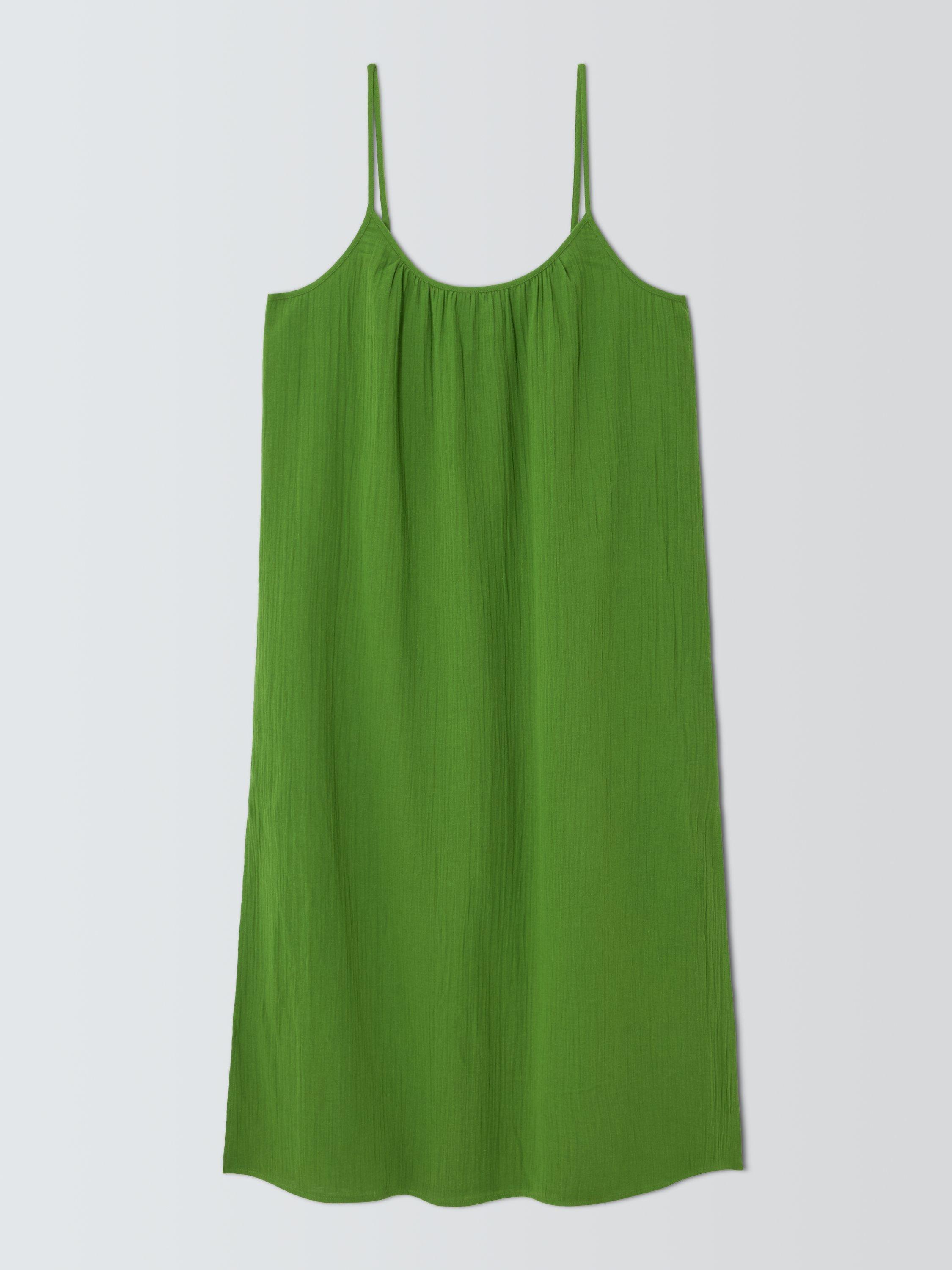 Product image 4 of 6, which shows John Lewis Cheesecloth Beach Midi Dress, Green, S
