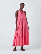 John Lewis Sunset Tiered Maxi Beach Dress, Pink