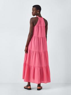 John Lewis Sunset Tiered Maxi Beach Dress, Pink - view 2, Pink