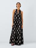 John Lewis Sunset Tiered Maxi Beach Dress, Pink