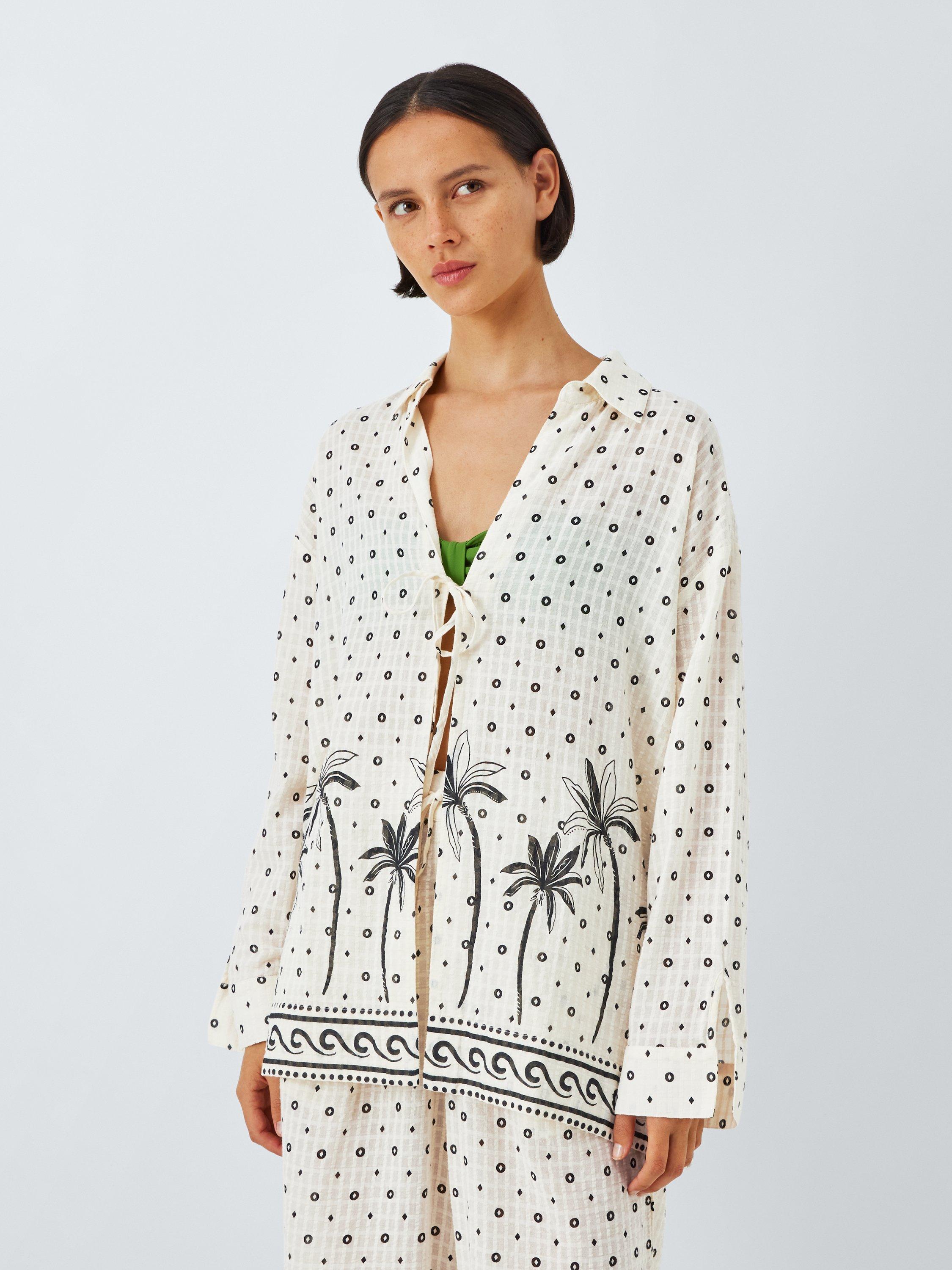Product image 2 of 6, which shows John Lewis Desert Palm Tie Top, Palm, S