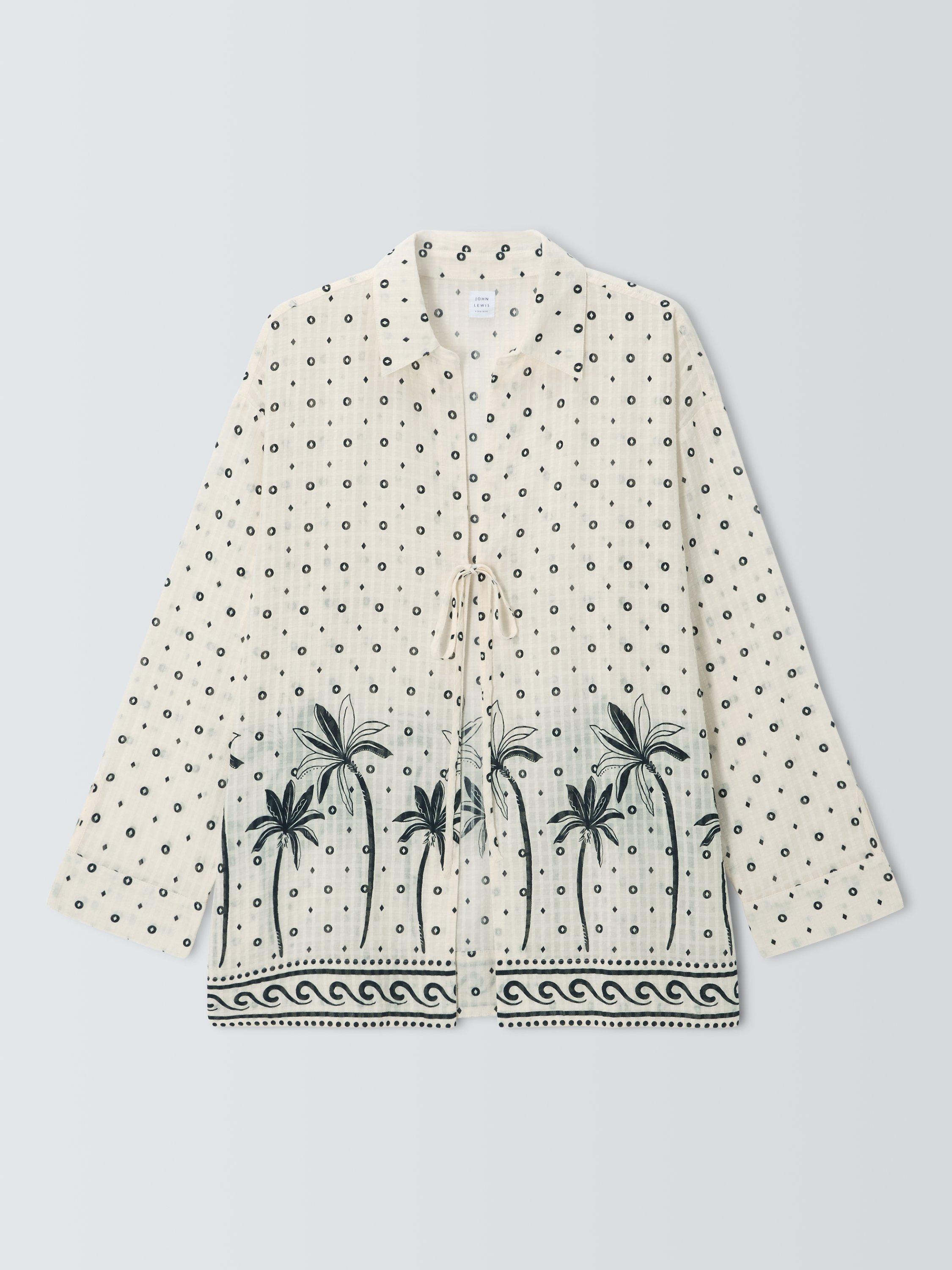 Product image 4 of 6, which shows John Lewis Desert Palm Tie Top, Palm, S