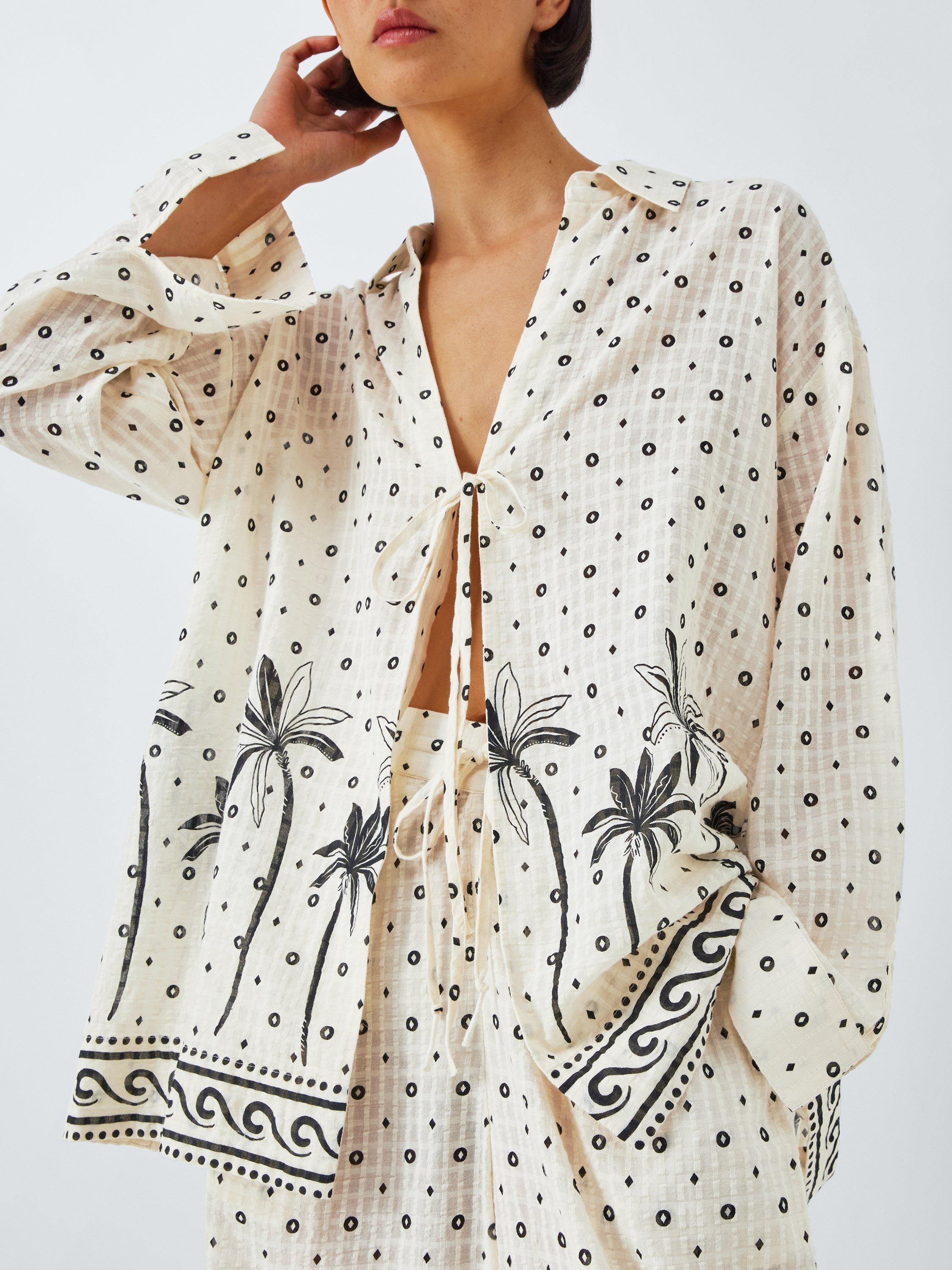 Product image 5 of 6, which shows John Lewis Desert Palm Tie Top, Palm, S