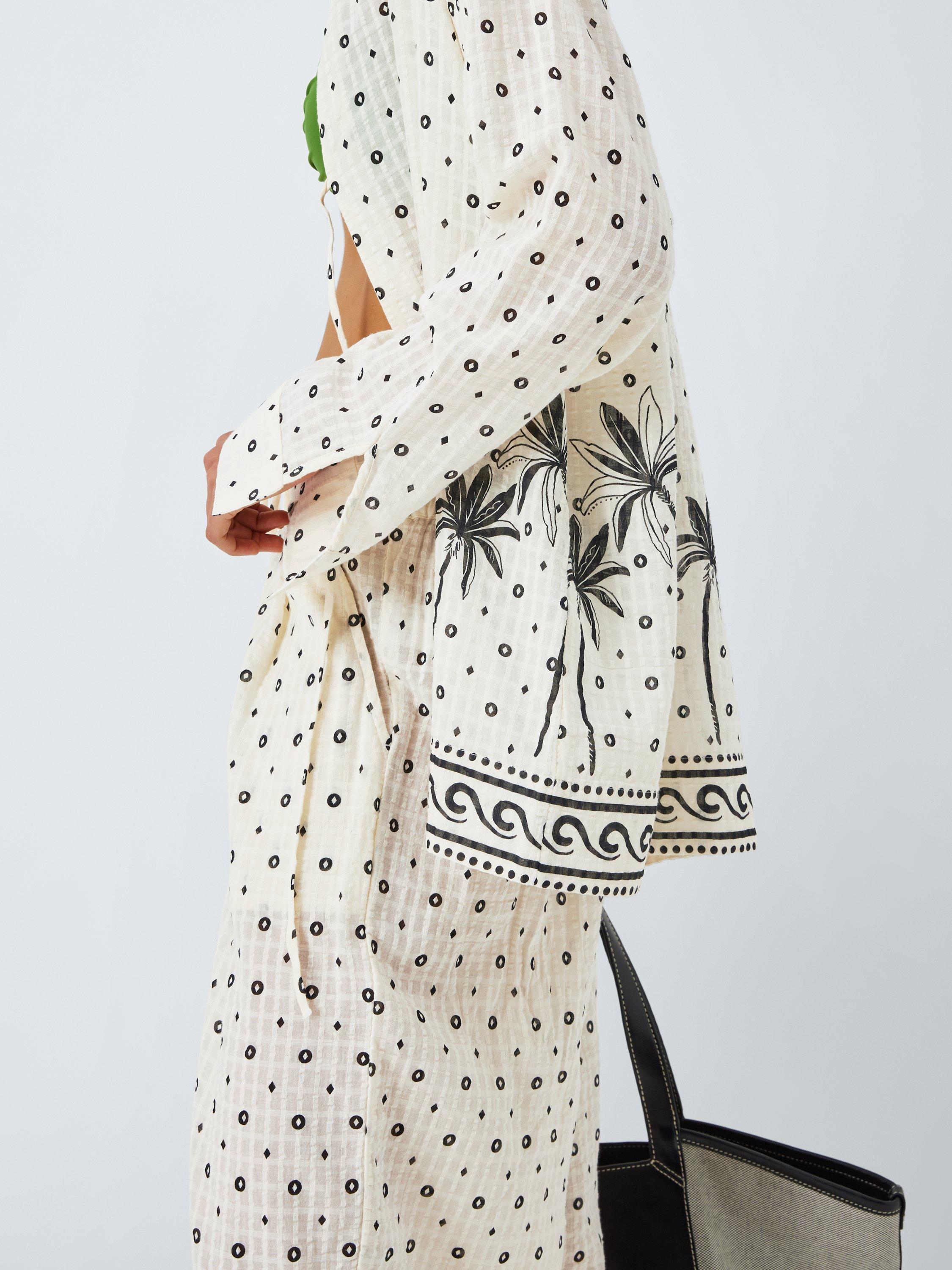 Product image 6 of 6, which shows John Lewis Desert Palm Tie Top, Palm, S