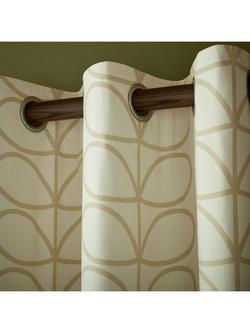 Orla Kiely Linear Stem Pair Lined Eyelet Curtains - view 2, Natural