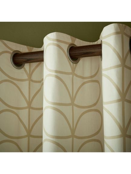 Orla Kiely Linear Stem Pair Lined Eyelet Curtains - view 2, Natural
