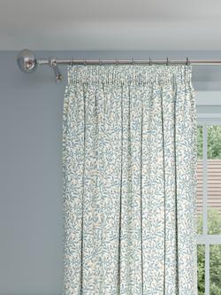 John Lewis Eloise Print Pair Blackout Lined Pencil Pleat Curtains, Blue