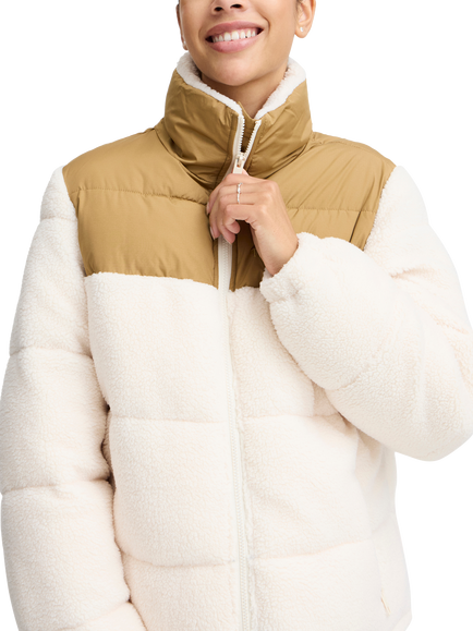 The Jogg Concept JCBRIANDA Full Zip Fleece Jacket, White/Green, White/Brown