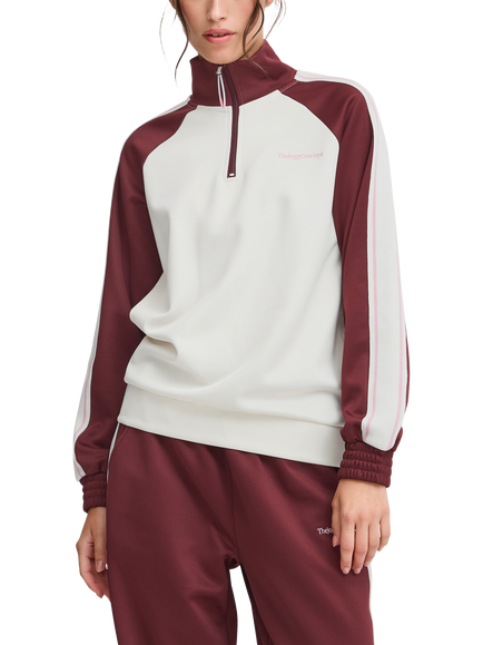 The Jogg Concept JCSIMA Tape Zip Neck Jumper, Red/White, Red/White
