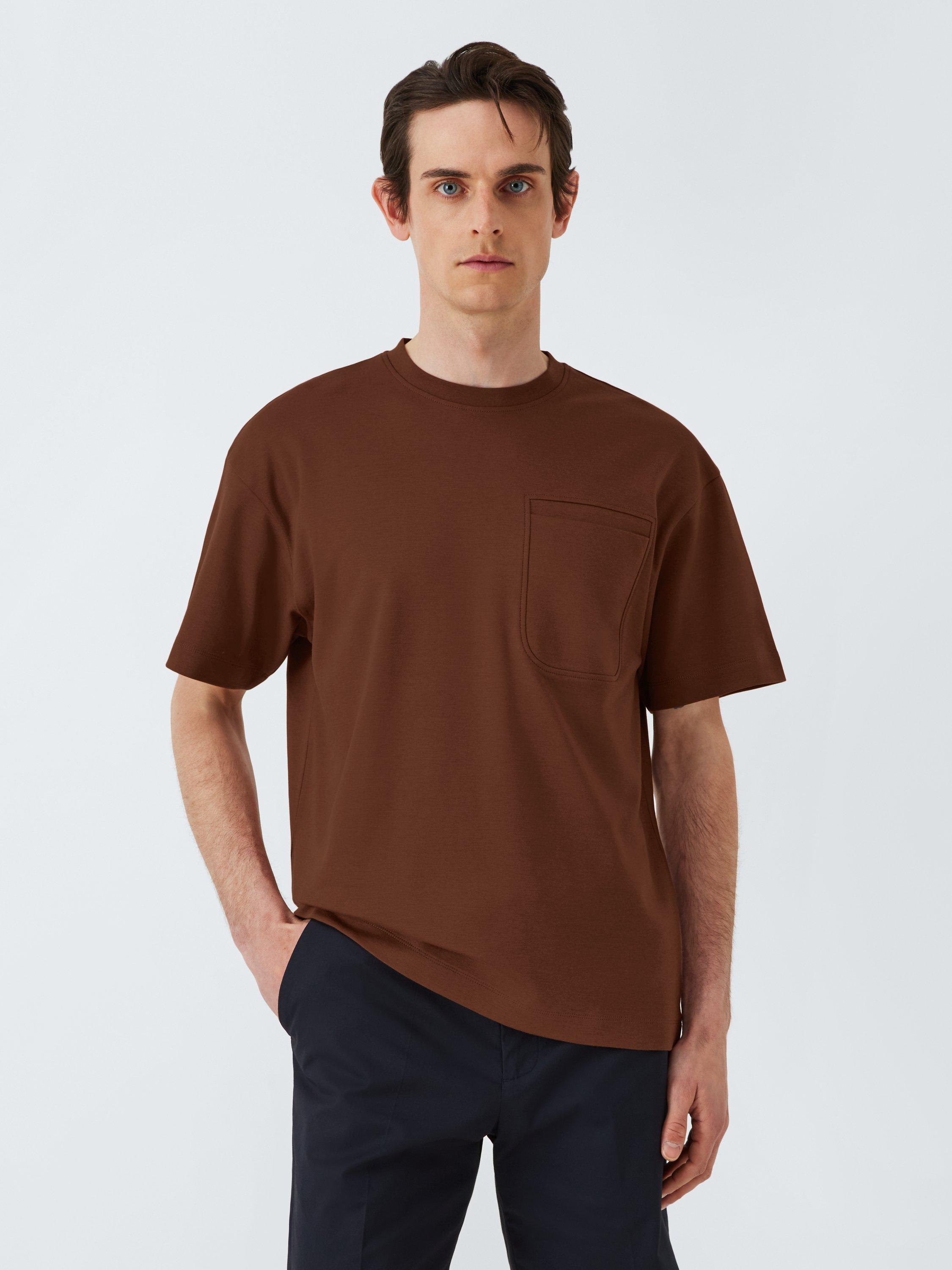 Product image 1 of 6, which shows Kin Cotton Regular Fit Pocket T-Shirt, Friar Brown, S