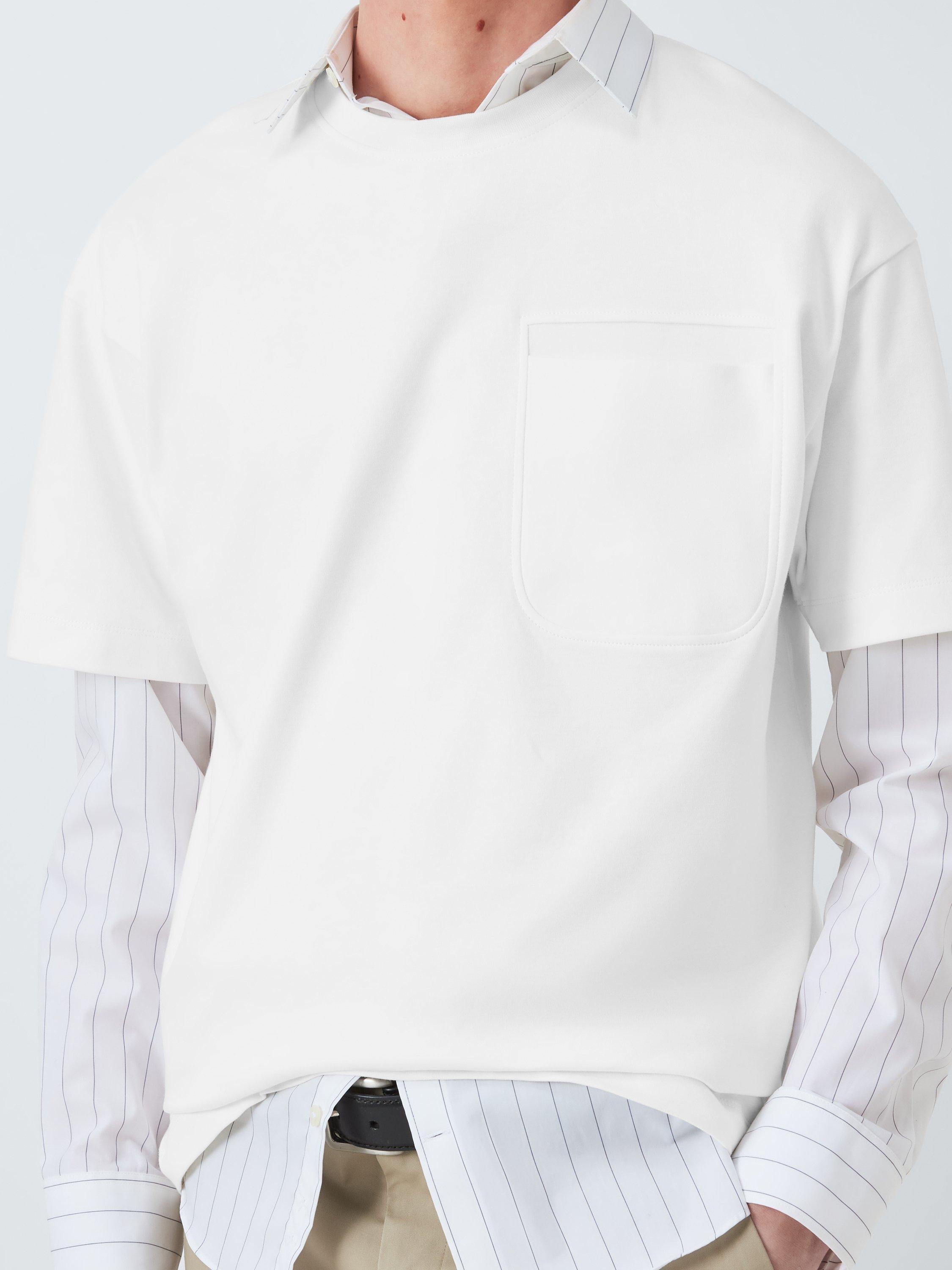 Product image 6 of 6, which shows Kin Cotton Regular Fit Pocket T-Shirt, Cloud Dancer, S