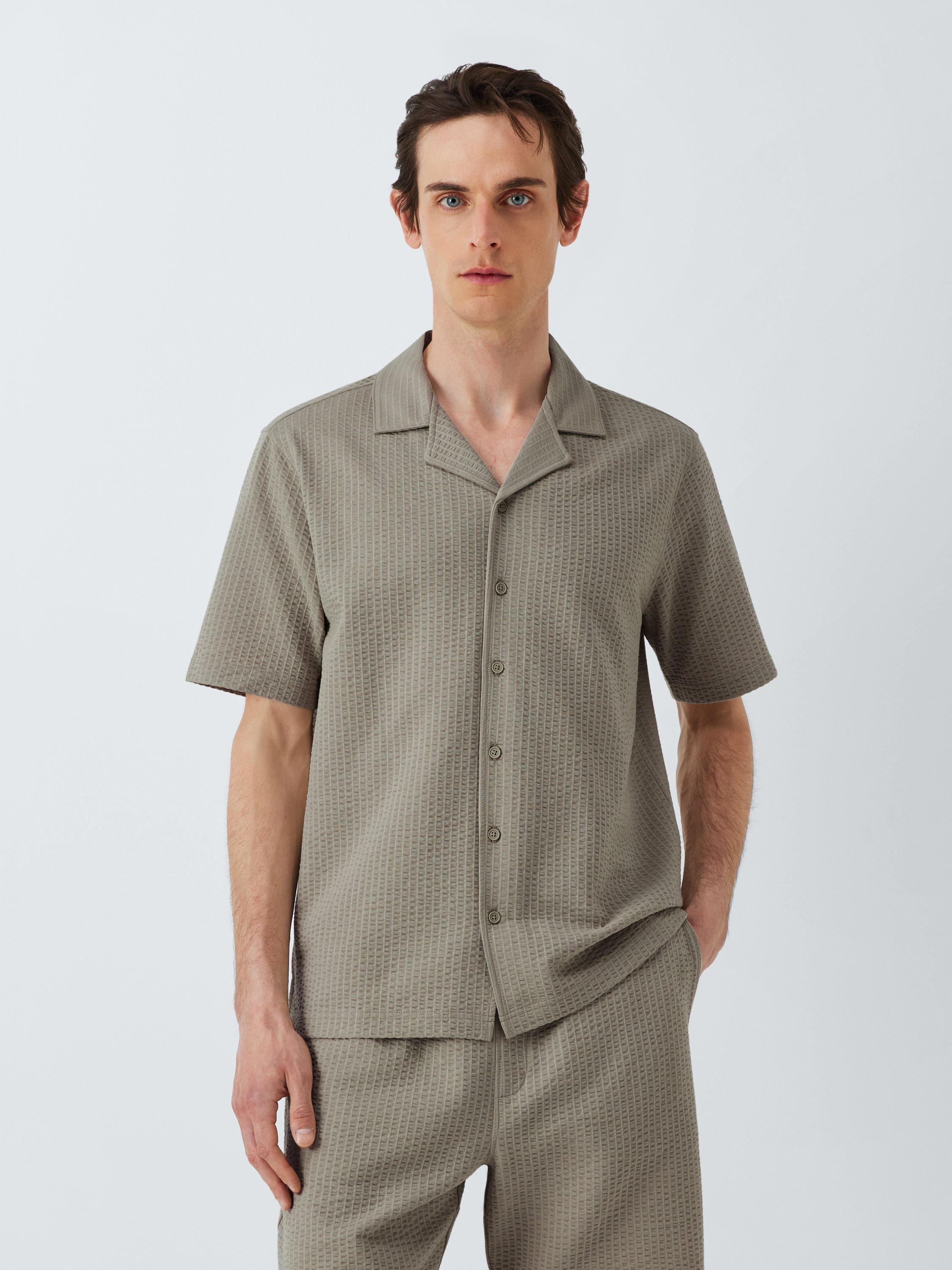 Product image 1 of 6, which shows Kin Revere Collar Seersucker Shirt, Abbey Stone, S